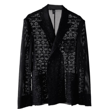 Tailleur Cru Mesh Tailored Jacket | Black