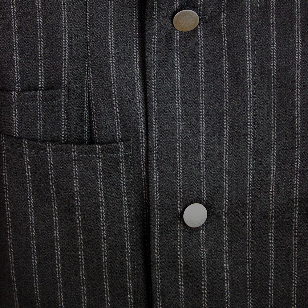 Tailleur Cru Wool Suiting Tailored Jacket | Black Pinstripe and Houndstooth - Image 5